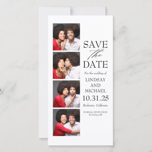 Save The Date Photo Booth Signet Style moderne Enregistrer la da (Devant)