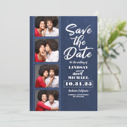 Save The Date Photo Booth Signet thème amusant Enregistrer la da (Debout devant)