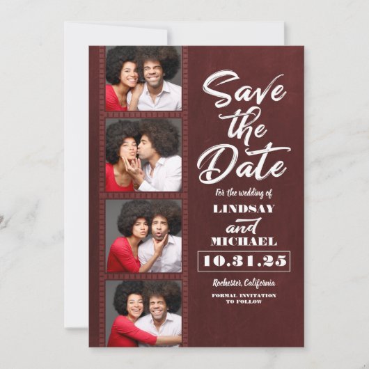 Save The Date Photo Booth Signet thème amusant Enregistrer la da (Devant)