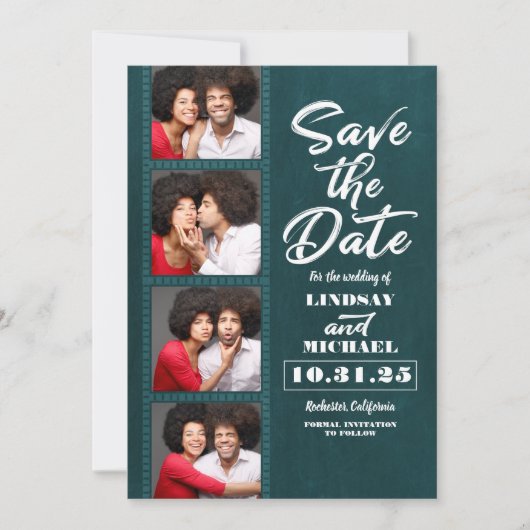 Save The Date Photo Booth Signet thème amusant Enregistrer la da (Devant)