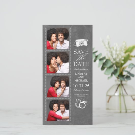 Save The Date Photo Booth Signet thème mignonne Enregistrer la d (Debout devant)
