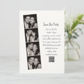 Save The Date Photo Booth Strip Handwritten Script Wedding Fun  (Debout devant)