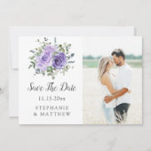 Save The Date Photo botanique Dusty Purple Eucalyptus (Devant)