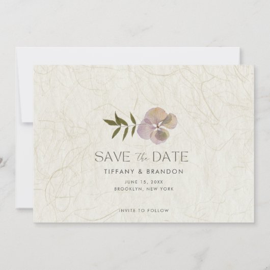 Save The Date Photo Botanique Mariage dans le jardin Enregistrer (Dos)