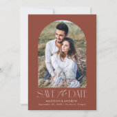 Save The Date Photo Brown simple et moderne (Devant)