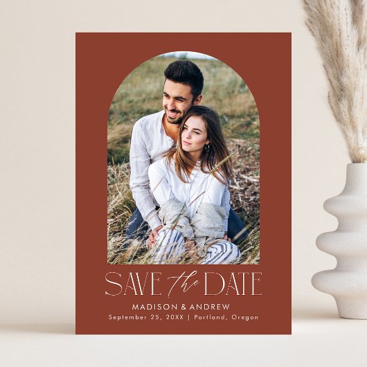 Save The Date Photo Brown simple et moderne