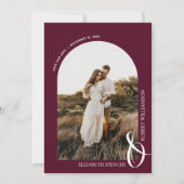 Save The Date Photo Burgundy QR Code Mariage Enregistrer La Date (Devant)