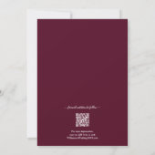 Save The Date Photo Burgundy QR Code Mariage Enregistrer La Date (Dos)
