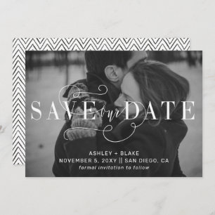 Save The Date Photo Calligraphie Écrite À La Main Moderne
