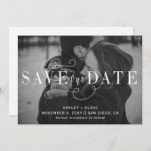 Save The Date Photo Calligraphie Écrite À La Main Moderne (Devant / Derrière)