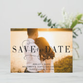 Save The Date Photo Calligraphie manuscrite élégante (Debout devant)