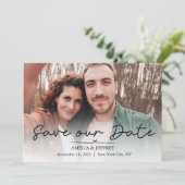 Save The Date Photo Calligraphie simple (Debout devant)