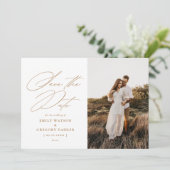 Save The Date Photo Calligraphy Wedding Modern (Debout devant)