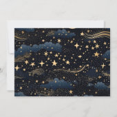 Save The Date Photo Celestial Midnight Blue Stars Moon Mariage (Dos)