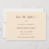 Save The Date Photo champagne mocha Graduation (Dos)