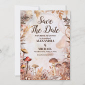 Save The Date Photo Champignon Mariage Forêt Enchantée (Devant)
