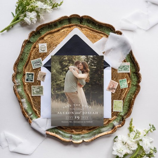 Save The Date Photo classique de mariage élégant