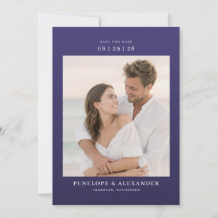 Save The Date Photo Classique Élégante Navy