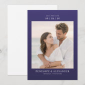Save The Date Photo Classique Élégante Navy (Devant / Derrière)