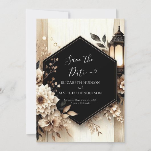 Save The Date Photo classique mariage rustique (Devant)