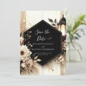 Save The Date Photo classique mariage rustique (Debout devant)