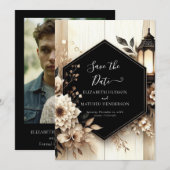 Save The Date Photo classique mariage rustique (Devant / Derrière)