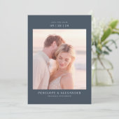 Save The Date Photo Classique Navy Romantique (Debout devant)