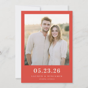 Save The Date Photo Classique Rouge Joyeux