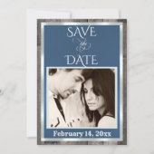 Save The Date Photo & Cœur - Bleu (Devant)