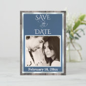 Save The Date Photo & Cœur - Bleu (Debout devant)