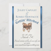 Save The Date Photo & Cœur - Bleu (Dos)