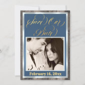 Save The Date Photo & Cœur - Bleu (Devant)