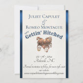 Save The Date Photo & Cœur - Bleu foncé (Dos)