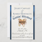 Save The Date Photo & Cœur - Bleu foncé (Dos)