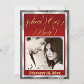 Save The Date Photo & Cœur - Rouge (Devant)