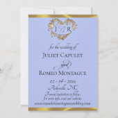 Save The Date Photo, Cœurs & Ruban - Perle Bleue/Or (Dos)