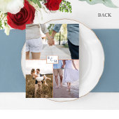 Save The Date Photo Collage, Bleu, Violet, Aquarelle Bourgogne