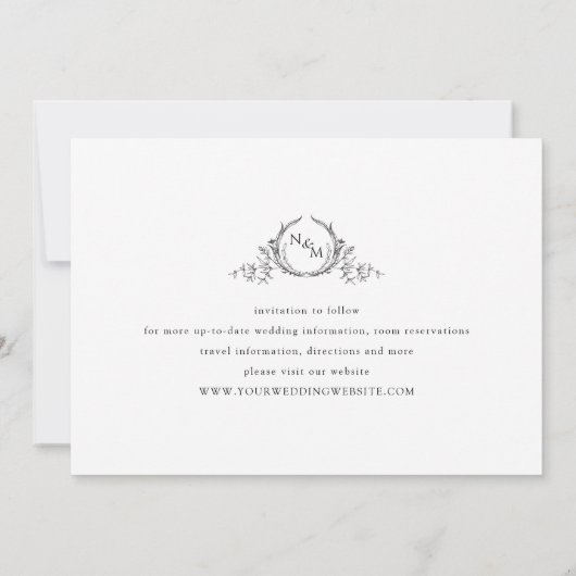 Save The Date Photo Collage Elegant Minimum Monogram Wedding (Dos)