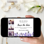 Save The Date Photo collage lavande violet mariage