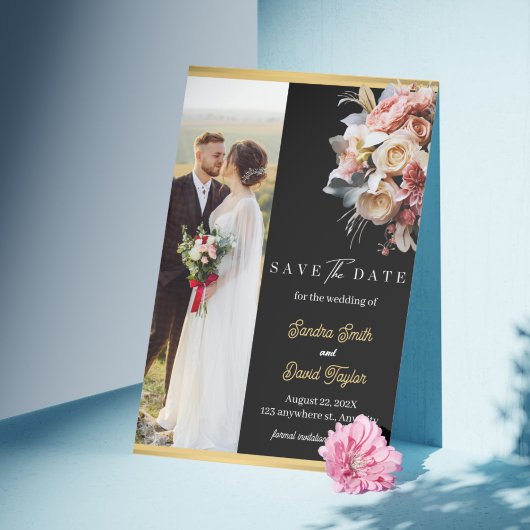 Save The Date Photo Complète Moderne Double Face Enregistrer La