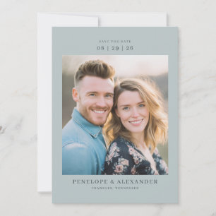Save The Date Photo Contemporain Teal Romantique