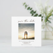 Save The Date Photo contemporaine Script moderne Brown (Debout devant)