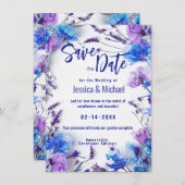 Save The Date Photo Cornflowers et Lavender Elegance (Devant / Derrière)
