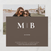 Save The Date Photo Couple au chocolat Enregistrer la date (Devant / Derrière)