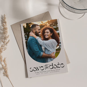 Save The Date Photo courbée moderne et tendance