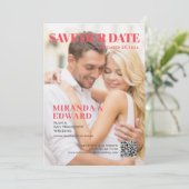Save The Date Photo Couverture Magazine Code QR Mariage Enregist (Debout devant)