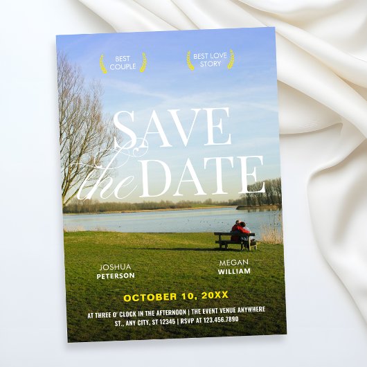 Save The Date photo d'affiche de film romantique esthétique