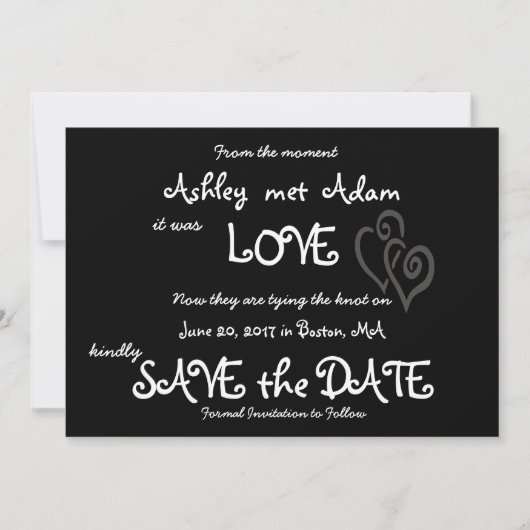 Save The Date Photo d'amour romantique Sauvez la date | Tableau (Devant)