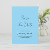 Save The Date Photo d'annonce de date de mariage à écriture mini (Debout devant)