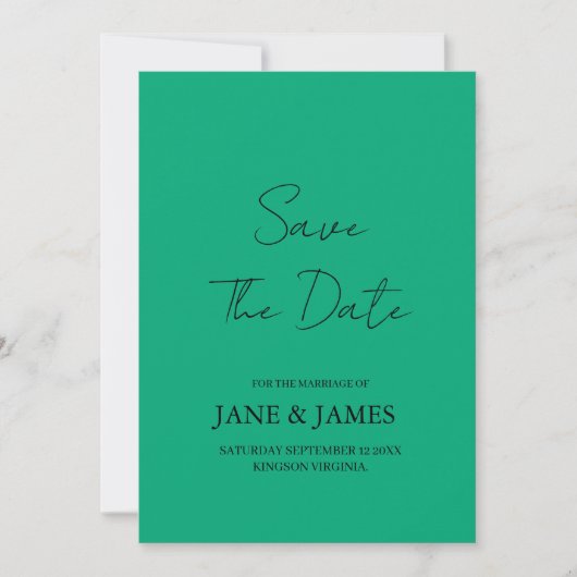 Save The Date Photo d'annonce de date de mariage à écriture mini (Devant)